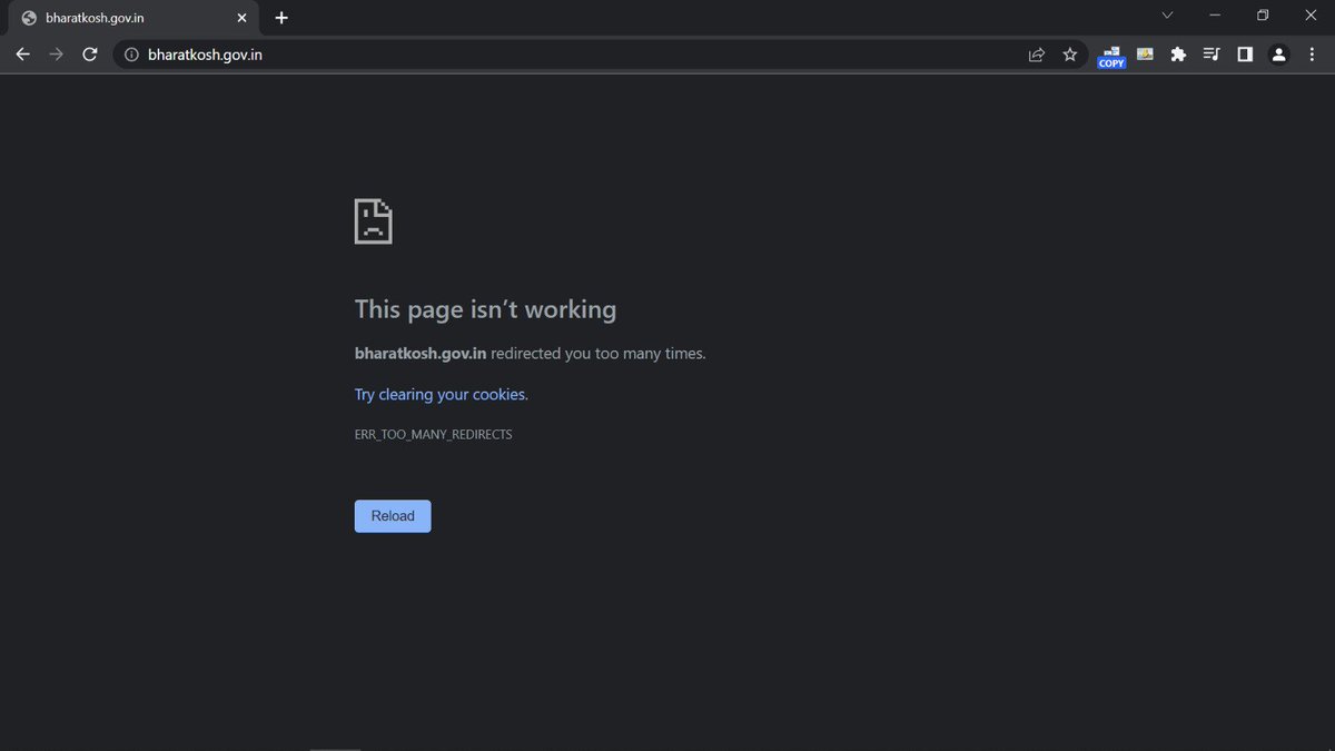 ullaspai's tweet photo. @MCA21India @nsitharamanoffc 
Bharatkosh website is down since evening and we are being made to wait 4 hours for the next attempt. What is the point if the website is broken at your end? It is extremely disappointing!!! https://t.co/7x8KKXJHqi