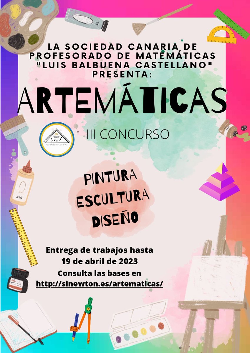 SCPMLBalbuenaC's tweet photo. Aún sigue abierto el plazo de participación en la III Edición del Concurso “#ArteMáticas” 🏺🖼💻, dirigido a todo el alumnado de la ESO, Bachillerato, Ciclos de Formación Profesional.

🌐bases y + info: https://t.co/98khJ3R88k

📅hasta el 19 de abril

#SCPM #SCPMLBC https://t.co/dsBWtvsn3T