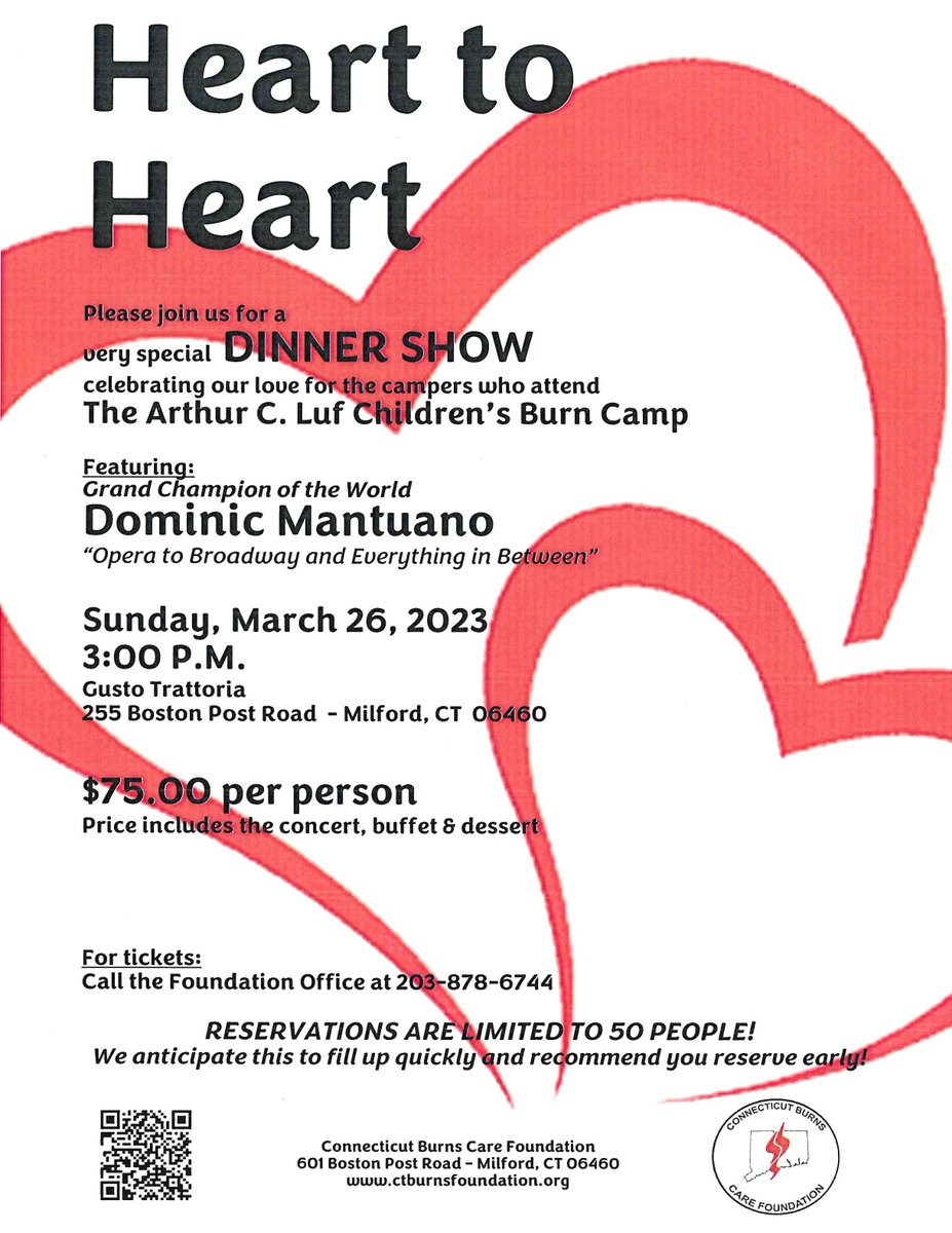 Hope to see you all there for a fantastic night of food and music!! all proceeds go to the Arthur C. Luf Burn Camp!!!