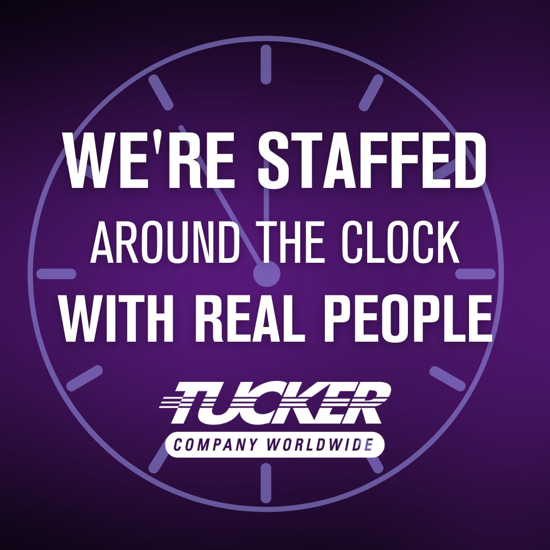 At Tucker, we know that your shipment is important at all hours. We're staffed around the clock with real people -- you'll never be left wondering the status of your freight. Get in touch at bit.ly/3F3wPXd.

#transportation #logisticssupport