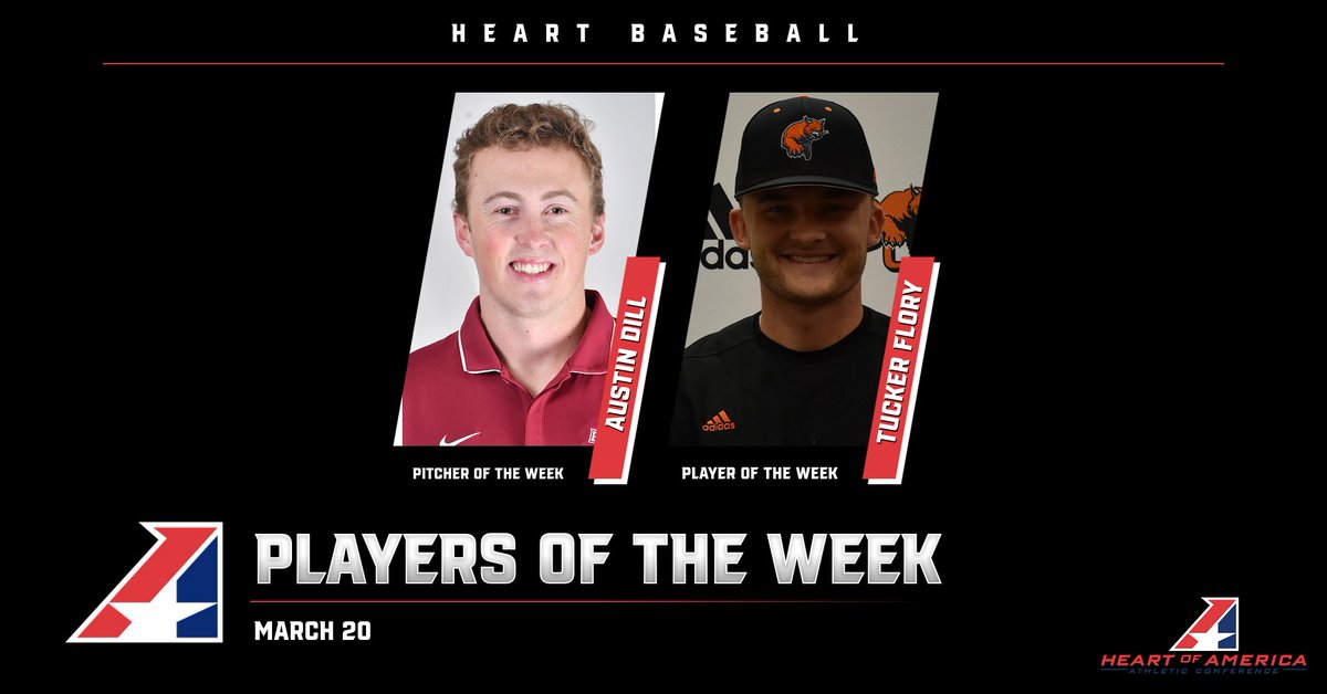 TheHeartConf's tweet photo. ⚾️, Austin Dill of @EvangelValor earns third Heart Pitcher of the Week award of 2023, Tucker Flory of @BakerAthletics selected Heart Player of the Week!
https://t.co/9xo32NKk37 https://t.co/lixIiSqwOY