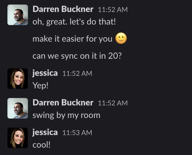 darrenbuckner's tweet image. "Swing by my room"

We are out here working like it's 2023. When everyone has a virtual workroom, it's easier to support each other.