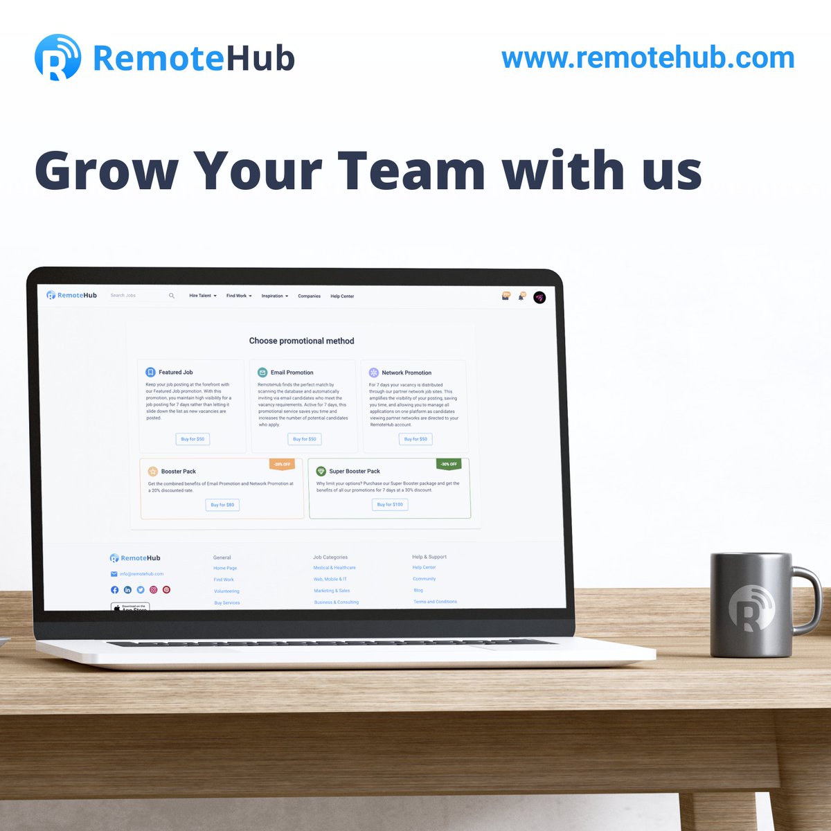 remotehub_com's tweet photo. #RemoteHub offer a range of #promotion #opportunities for #employers:
#FeaturedJob
#EmailPromotion
#NetworkPromotion
#BoosterPack
#SuperBoosterPack
Discover opportunities and join companies who have successfully grown their teams: https://t.co/H6G29Fg0iz https://t.co/ZzdQ0XuiGo