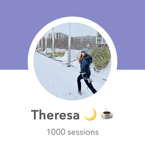 Today I hit 1,000 <a href="/focusmate/">Focusmate</a> sessions! Super thankful for this wonderful virtual co-working app.