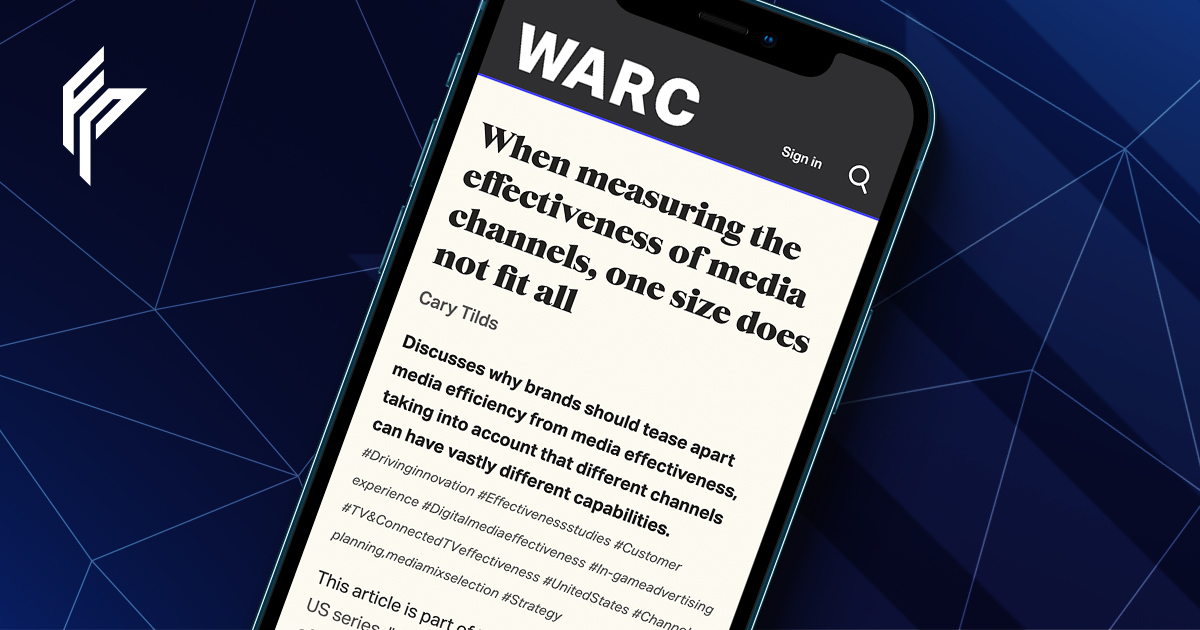 Media efficiency and effectiveness are very different measurements, and our Chief Strategy and Advocacy Officer makes a compelling case for prioritizing effectiveness of ad channels in her latest piece from @WARCEditors. bit.ly/401jrLL? #Gaming #Advertising