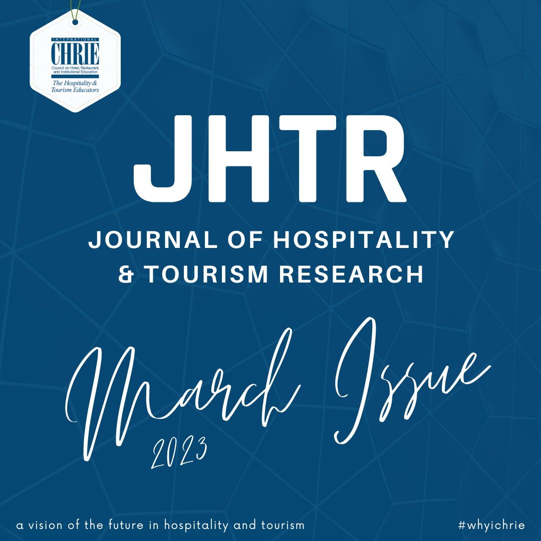 ICHRIE's tweet photo. ICHRIE MEMBERS… The March issue of the Journal of Hospitality &amp; Tourism Research is available! Click this link to view. >>> https://t.co/0ffqy5ywZO

#ICHRIE #hospitalityresearch #tourismresearch #JHTR #publication #sagepub https://t.co/Z4Ol2hfjMg