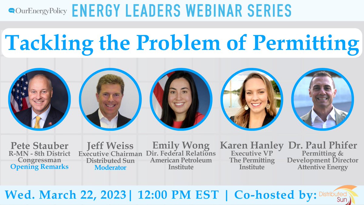 EnergyDialogue's tweet image. Tune into our conversation this Wednesday about the current #permitting process, which can add significant hurdles for local, state and federal #energyprojects.

Register: us06web.zoom.us/webinar/regist…