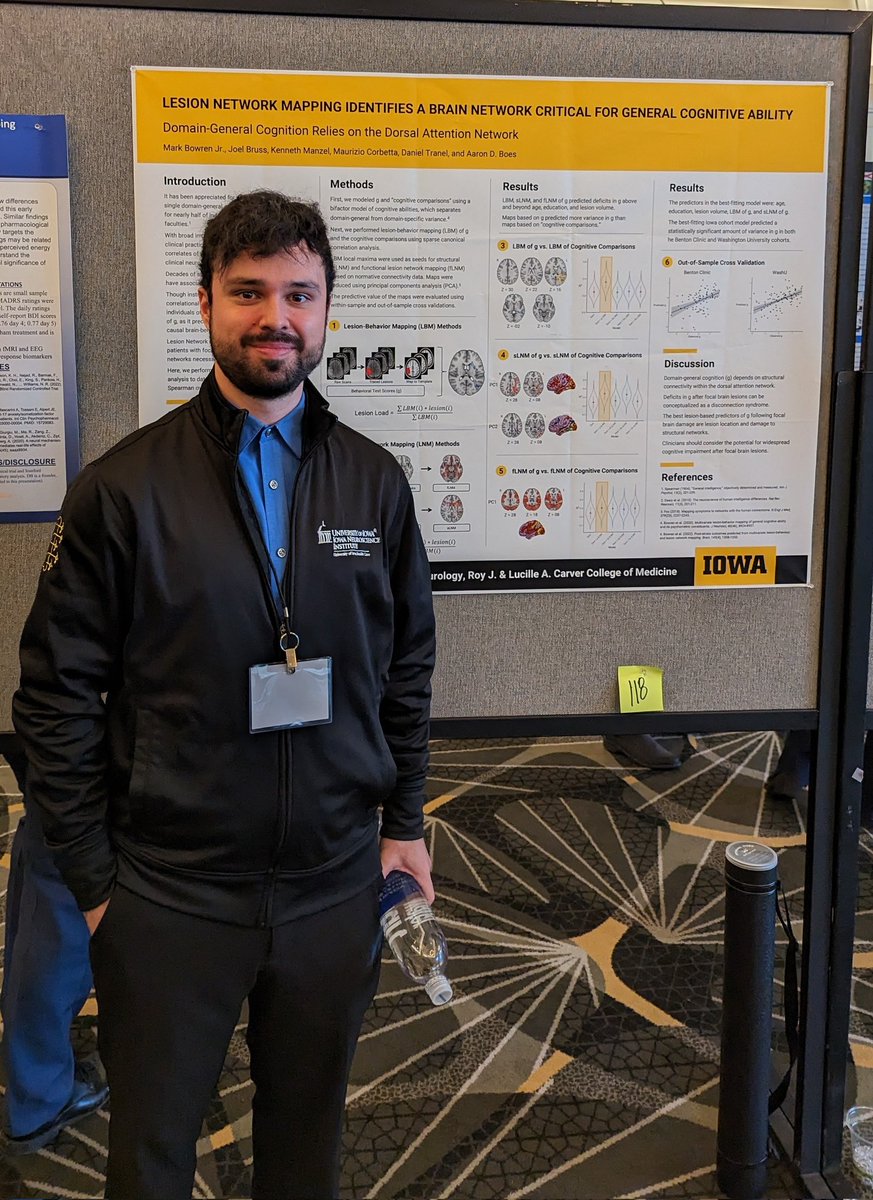 Aaron Boes (@boeslab) on Twitter photo The dorsal attention network has a critical role in supporting g, based on lesion data from >500 individuals
Another important paper in the works by @MarkBowren.
And a Best Poster Award at #ANPA2023 to boot.
Congratulations Mark. Way to represent <a href="/UIowaNeuro/">Iowa Neuroscience Institute</a>! ๐ฅ The dorsal attention network has a critical role in supporting g, based on lesion data from >500 individuals
Another important paper in the works by @MarkBowren.
And a Best Poster Award at #ANPA2023 to boot.
Congratulations Mark. Way to represent <a href="/UIowaNeuro/">Iowa Neuroscience Institute</a>! ๐ฅ