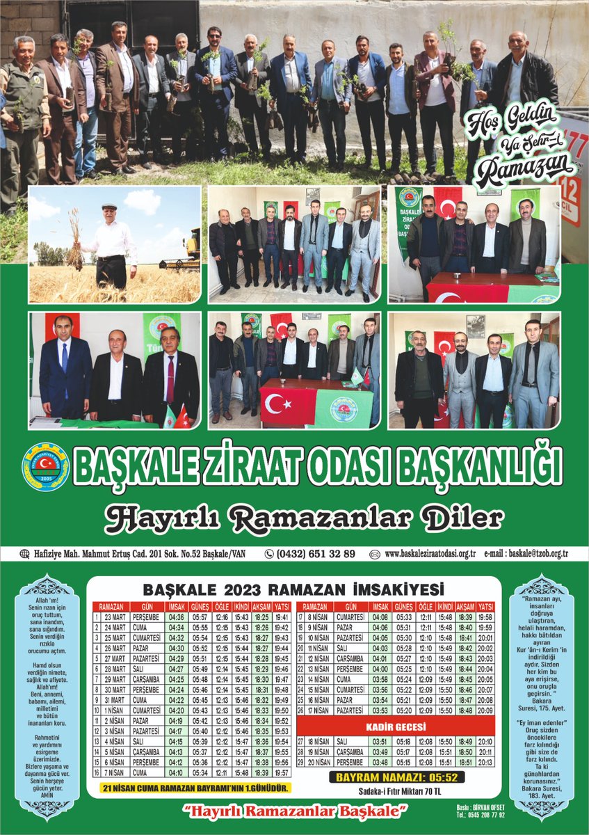 Ramazanın  bereketi bir yağmur gibi yağsın üzerimize . Tüm islam aleminin Ramazan ayı mübarek olsun.
 Hoşgeldin ya şehri Ramazan....
Yönetim Kurulu Başkanımız <a href="/RahmiAskan65/">Rahmi Aşkan</a> <a href="/semsibayraktar/">Şemsi Bayraktar</a> <a href="/isaberge65/">İsa Berge</a> <a href="/vanesob1/">VAN ESOB</a> <a href="/ziraatodalari/">TZOB</a> <a href="/ademertas36/">ADEM ERTAŞ</a> <a href="/bzb80/">BAHÇE ZİRAAT ODASI</a> <a href="/Yenisehir21/">Yenişehir Diyarbakır Ziraat Odası Başkanlığı</a> <a href="/suleymaniskende/">Süleyman İskenderoğlu</a>