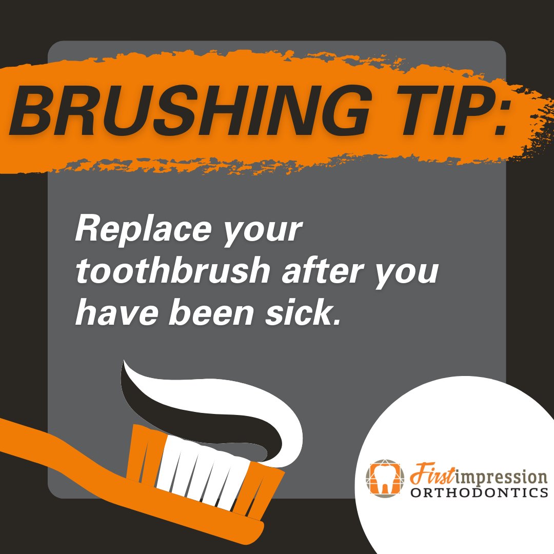 1stImpOrtho's tweet image. It is VERY important to replace your toothbrush after you have been sick! 🪥

Your toothbrush picks up countless germs from your mouth, especially when you are under the weather!

#FirstImpressionOrthodontics #DentalHealth #BrushingTips
