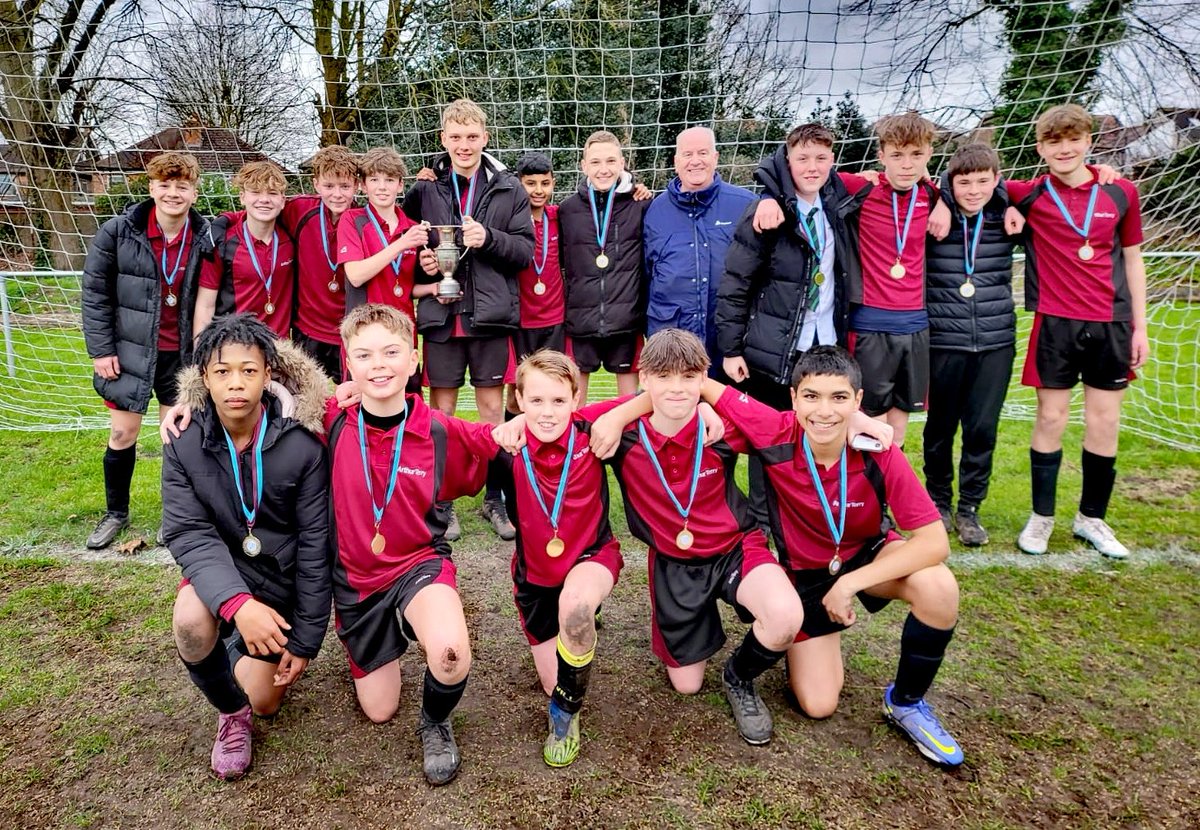 And finally, @ArthurTerrySch Year 8's are also crowned District Champions after an impressive 5-0 win against @NBAcademy today! Top performance from the team who now advance to the Super Cup Final at Bodymoor Heath next week! 🏆⚽🎉