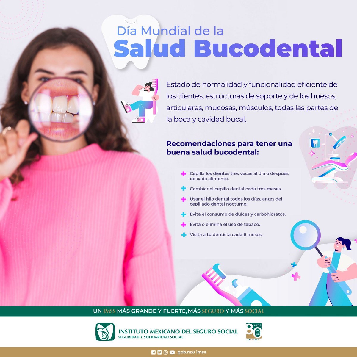 🦷 20 de marzo, Día Mundial de la #SaludBucodental.