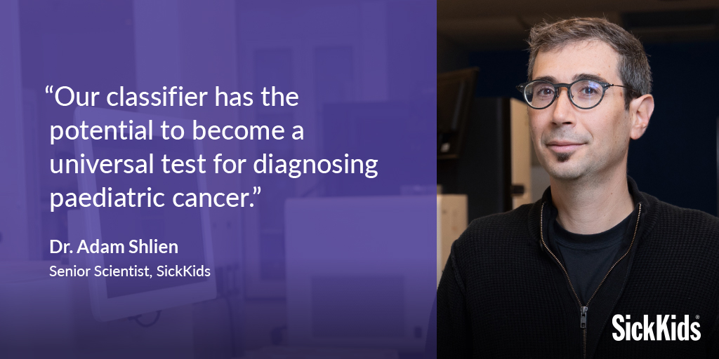 SickKidsNews's tweet photo. A new machine-learning platform could provide faster and more accurate diagnosis for children with cancer. 
Developed by #SKResearch, the tool analyzed 13,000 individual cancers &amp; can refine or match a diagnosis for 85% of #ChildhoodCancer patients.
Read➡️ https://t.co/l4Iamf5475 https://t.co/nz3ycvjUUN