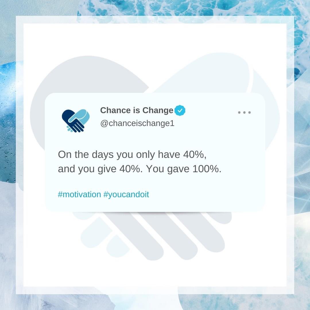 𝗜𝗳 𝘆𝗼𝘂 𝗵𝗮𝘃𝗲 𝟰𝟬%, 𝗴𝗶𝘃𝗲 𝗶𝘁 𝘆𝗼𝘂𝗿 𝗮𝗹𝗹! 👊🏼

Your capacity is always changing depending on how you are feeling each day - Keep going, keep calm and take it one step at a time! ⏰

What % were you feeling today? 🔋

#mentalhealth #quotes #quoteoftheday
