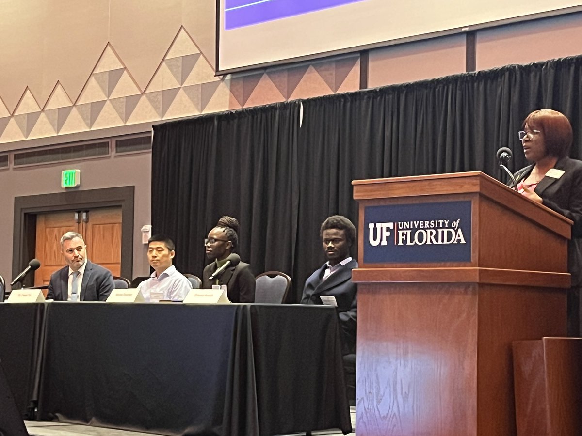 Dpufledu's tweet photo. Dr. Norma Samuel moderates panel on how AI can improve collaboration for global food systems.#FFF2023 https://t.co/jDNkcW0IJ0
