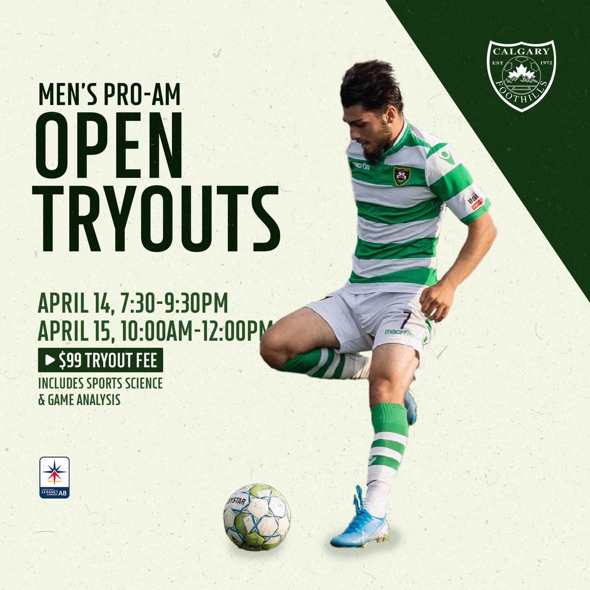 FoothillsFCU23's tweet photo. This summer we are launching a new team that will participate in @League1AB, another key step in our pathway to professional soccer.
 
We will be hosting open trials for our Pro-Am team for ALL male players.
 
Register here: https://t.co/0B0rBnlTPx https://t.co/PjoMyiLVgS