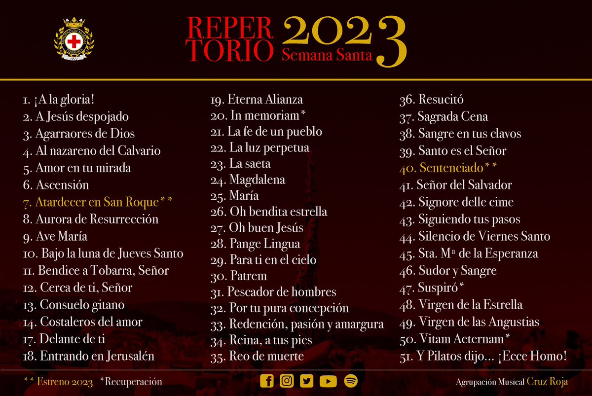 🎼🎼 ¡¡NUESTRO REPERTORIO DE 2023!!