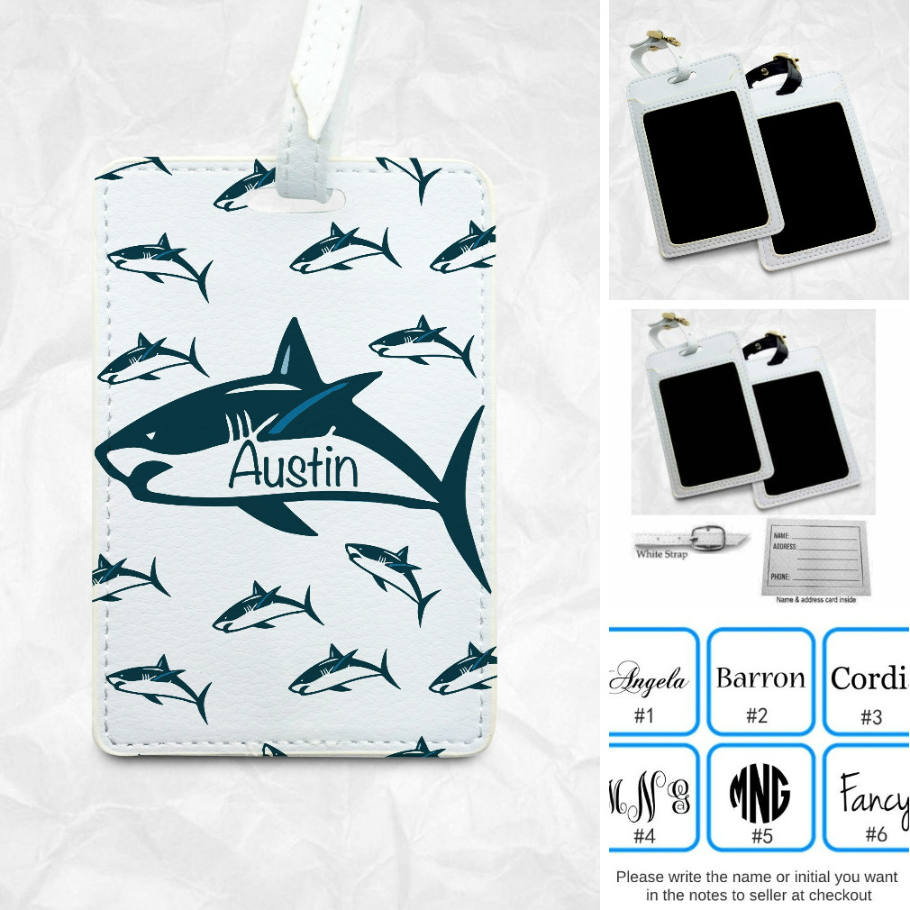 BeeBeeStyleShop's tweet photo. Cute Sharks Personalized Luggage Tag Travel https://t.co/oCMWPuV7Vj @etsymktgtool https://t.co/lf5RBWlXlk