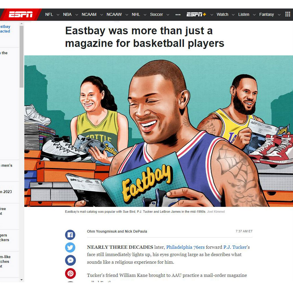 Joel Kimmel (@joelkimmel) on Twitter photo Fun story about the classic Eastbay catalog. Story by <a href="/NickDePaula/">Nick DePaula</a> and <a href="/NotoriousOHM/">Ohm Youngmisuk</a> with an illustration by me! Fun story about the classic Eastbay catalog. Story by <a href="/NickDePaula/">Nick DePaula</a> and <a href="/NotoriousOHM/">Ohm Youngmisuk</a> with an illustration by me!