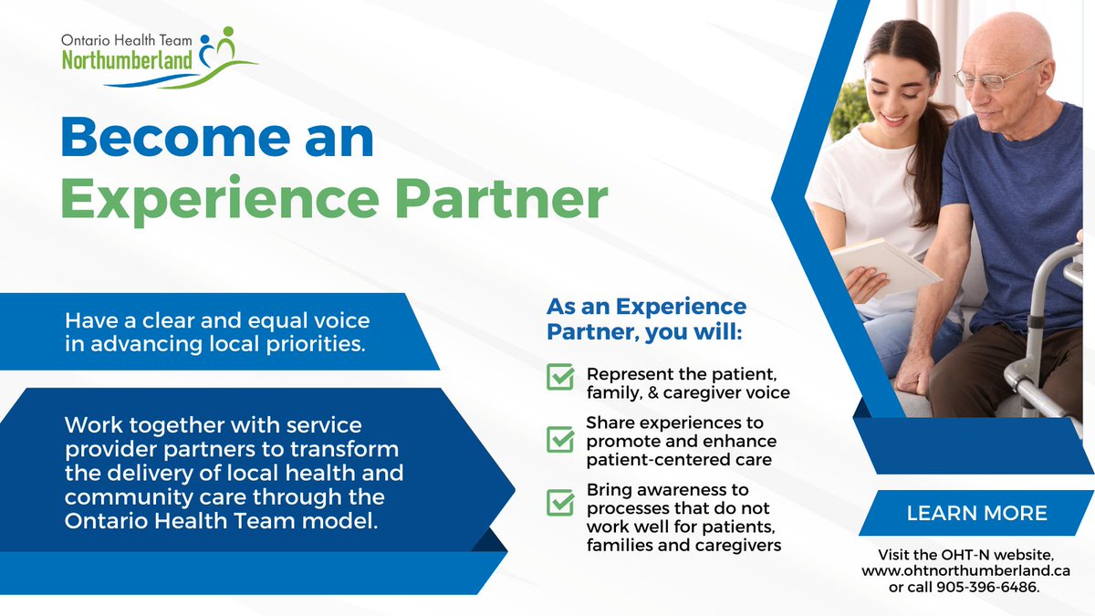 Do you have an interest in working together with service provider partners to improve the delivery of health and community care in Northumberland County? The OHT-N may have the right opportunity for you!