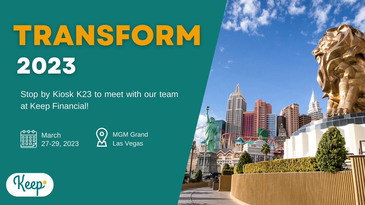 keep_financial's tweet photo. We're ONE week out from #Transform2023! Will you be attending? Stop by Kiosk K23 to learn about Keep, get a live demo & pick up some swag 🎉
Don't forget to enter to WIN 1 of our 3 prizes...we may have included $10k cash as an option, so don't miss out!
#HRTransform #KeepPeople https://t.co/fi1iBLDJUS