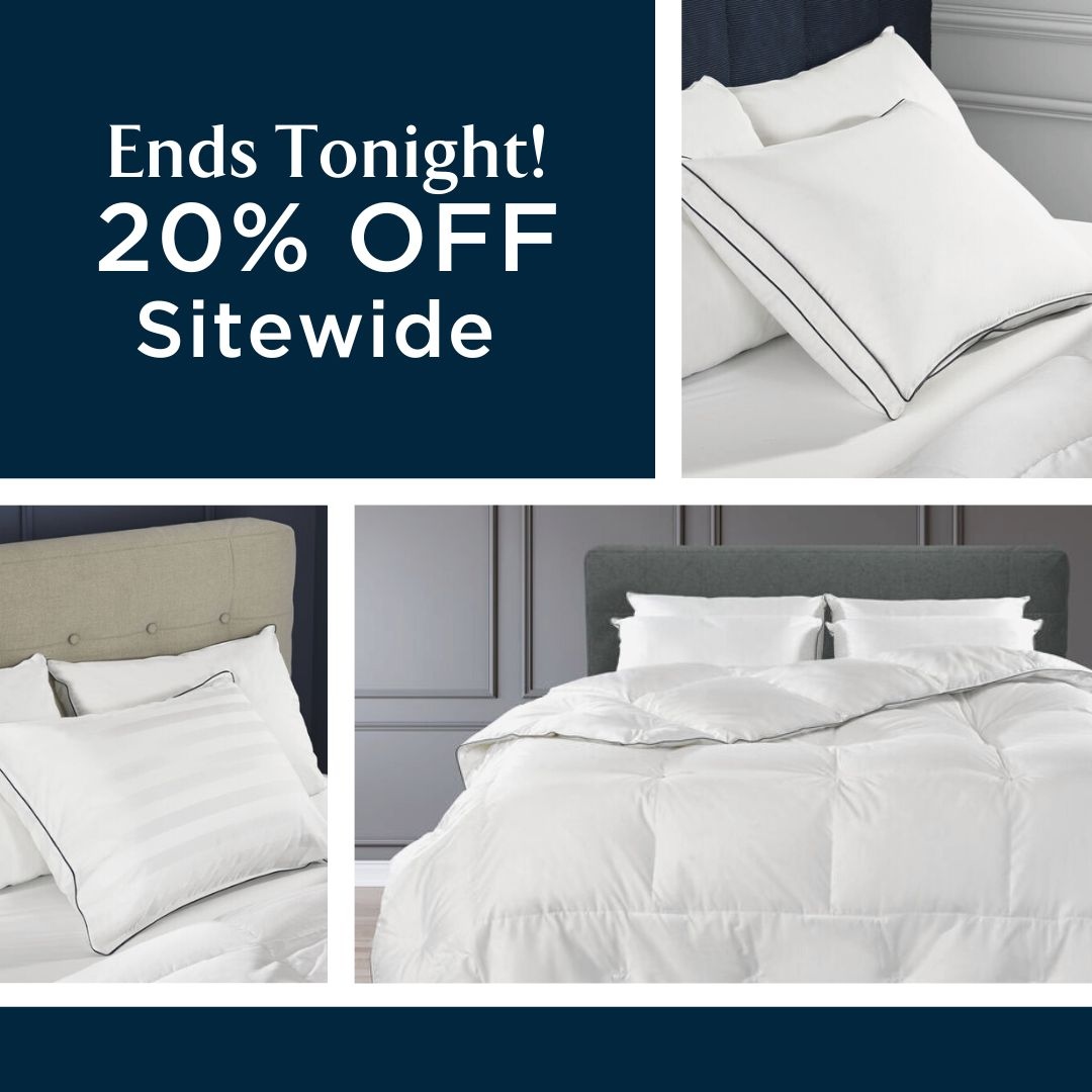 Don't miss out! 20% OFF sitewide ends tonight. Shop pillows, featherbeds, comforters &amp; more. Your best night's sleep is waiting.

l8r.it/KEDH