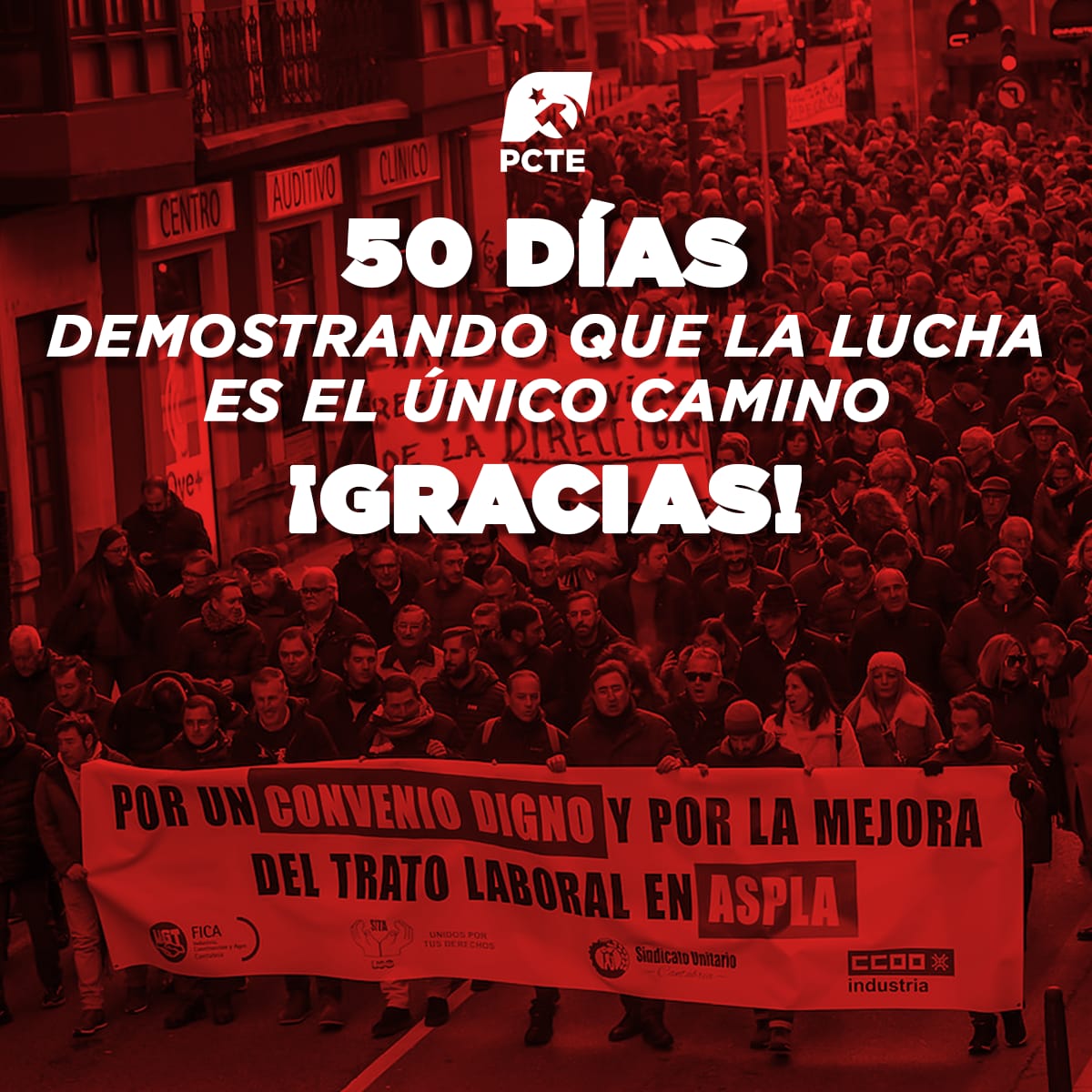 PCTECantabria's tweet photo. ¡Que viva la lucha de los trabajadores de #Aspla! ¡Que viva la lucha de la clase obrera! https://t.co/0sgZPGM332