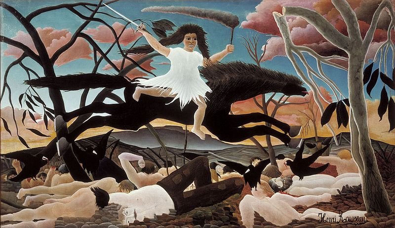 agartinez's tweet image. Henri #Rousseau vivió de lleno la época de la descolonización y el convulso siglo XIX. Por eso, su obra estuvo llena de paisajes oníricos en localizaciones como Argel, personas que gritan y se agitan y un colorido sin precedentes propio del estilo #naíf e influencia oriental.

🌿