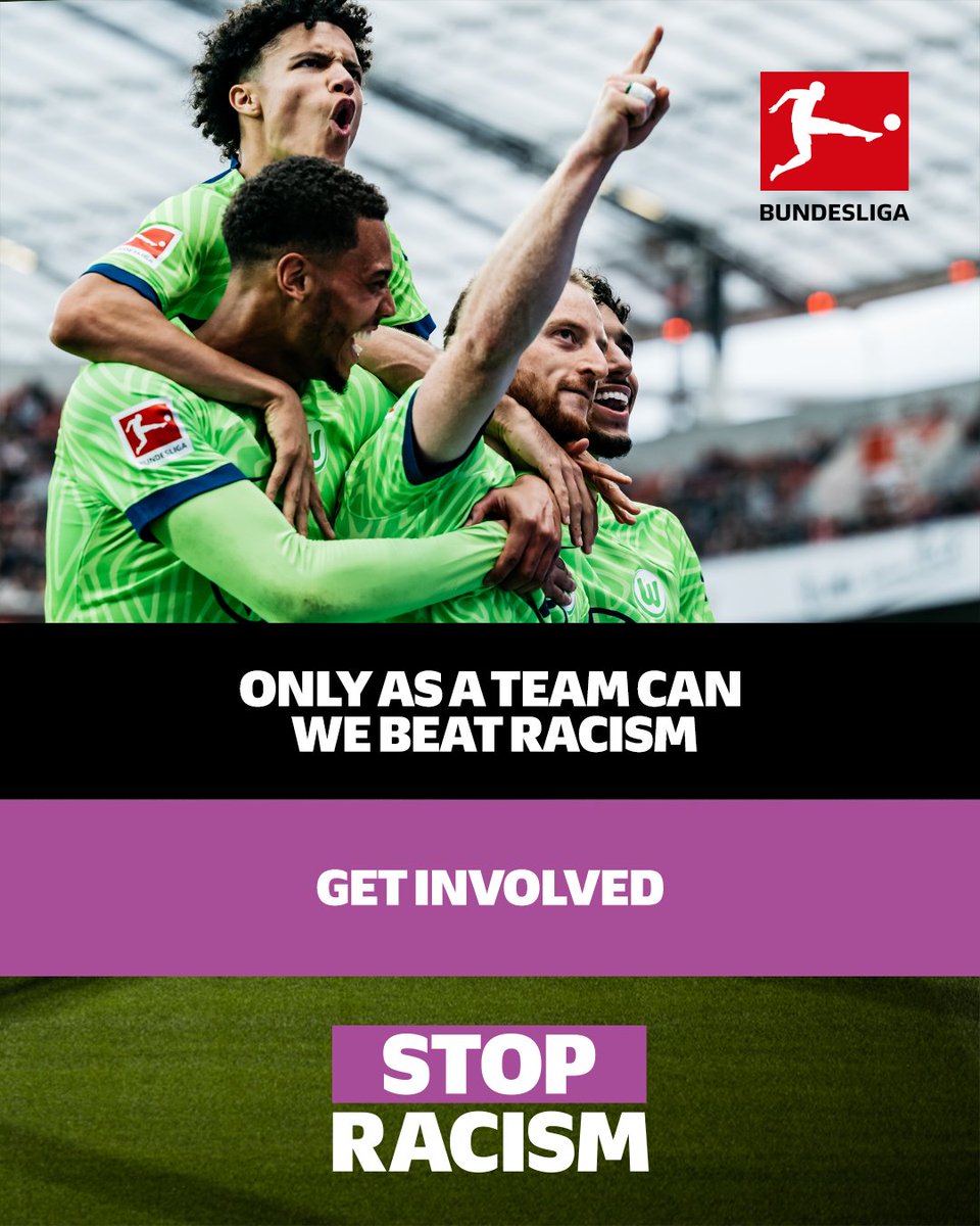 Don’t look away.
Don’t stand back.
Get involved.
STOP RACISM! ✋

#BundesligaWIRKT | #StopRacism