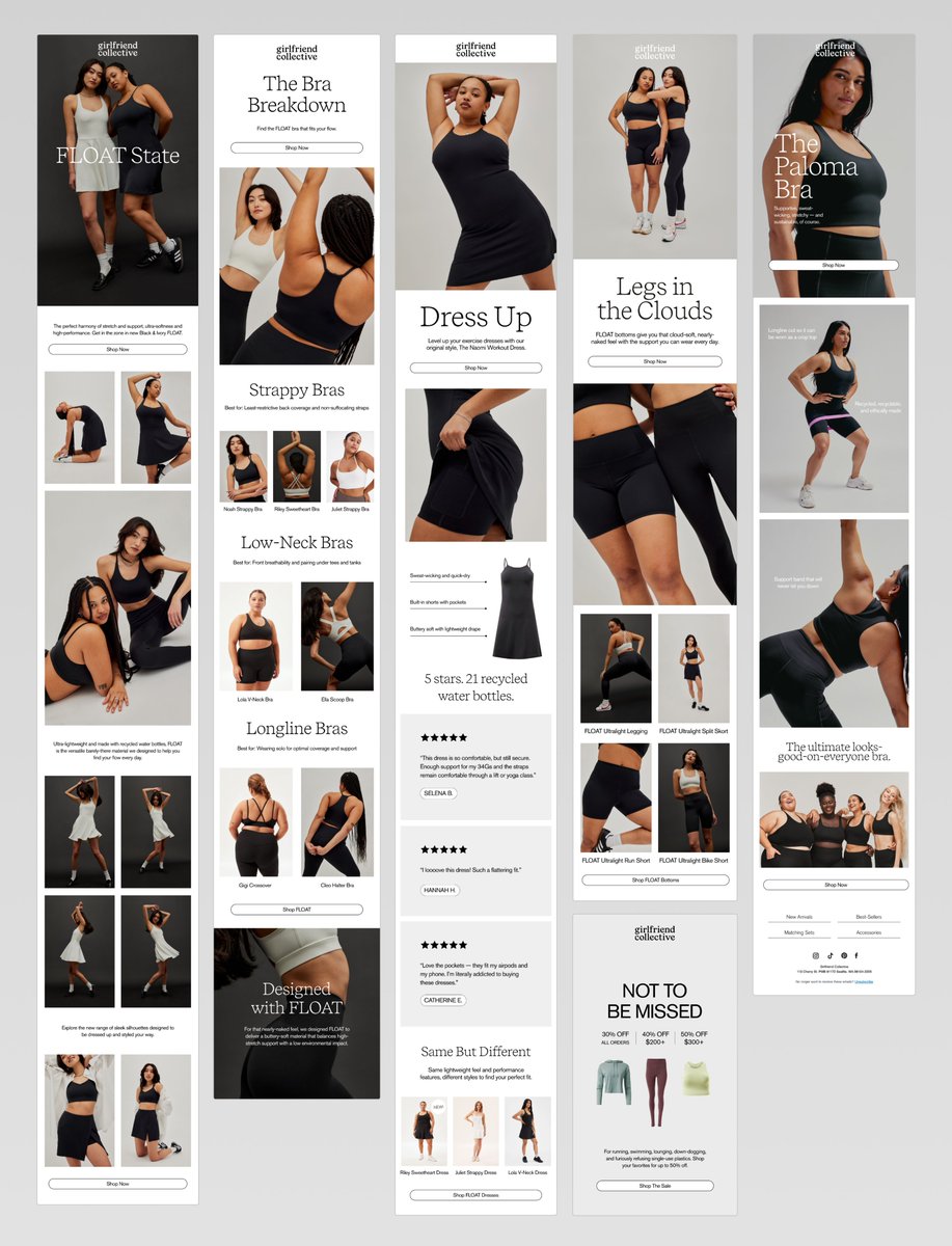 Been a minute since I shared some email inspo so thought I'd drop 5 days of recent work 👀

Day 1/5: Girlfriend Collective
