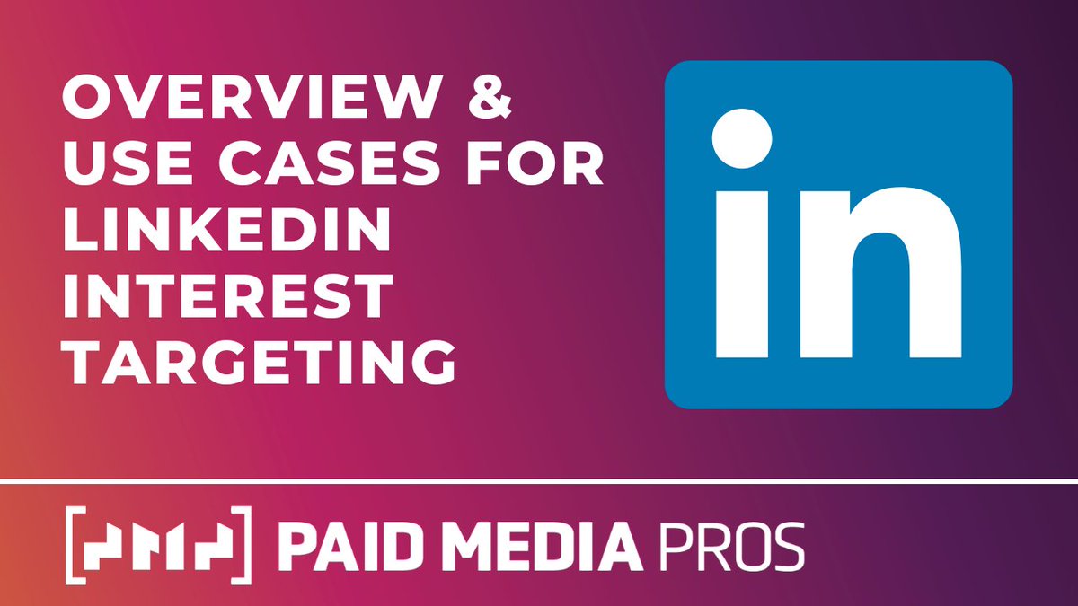 michellemsem's tweet photo. Have you used the Interest Targeting options on @LinkedInMktg yet? 

https://t.co/IpnrgsKigD

^^Check out the latest @PaidMediaPros video &amp; @MilwaukeePPC will show you how to get started! #ppc #linkedinads #linkedinppc #paidsocial https://t.co/RXXxgwMigL