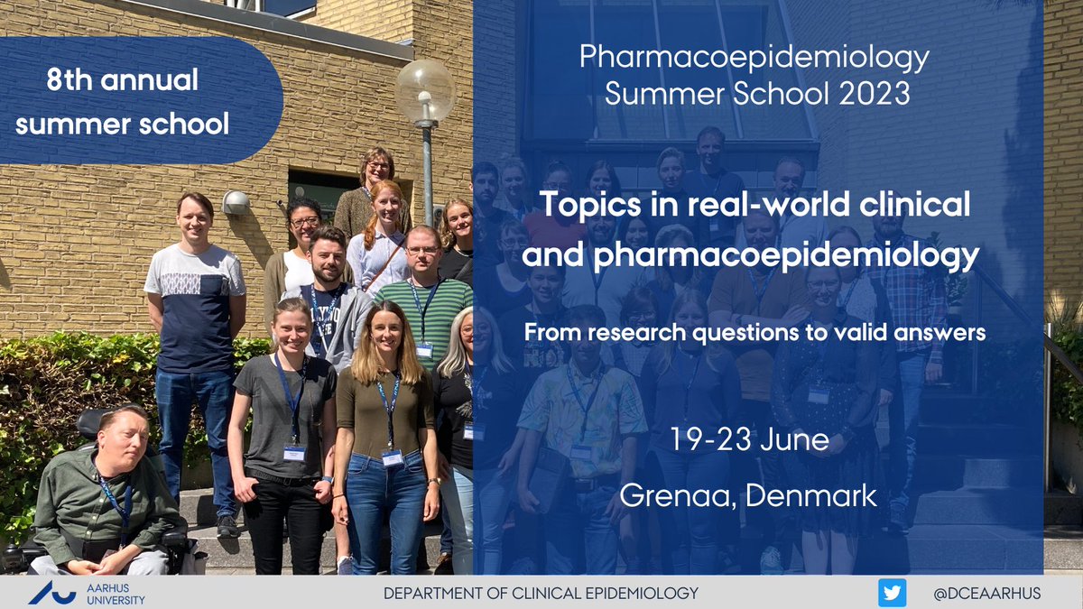 Registration for the Pharmacoepidemiology Summer School is open!
🗓️19-23 June 2023
 📍 Grenaa, Denmark
⏰Early-bird registration ends 13 April
More info: kea.au.dk/education/summ… 
#epitwitter #rxepi #DCEsummerschool #pharmacoepi