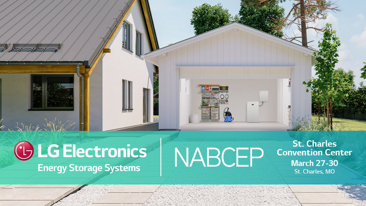 LG_ESS's tweet image. Visit the LG Electronics Energy Storage System team at #NABCEP March 27-30. We’ll be waiting at booth number 27 to talk with you about how to become an LG PRO. See you in St. Charles! 
 
#LGESS #energystoragesystem #installer