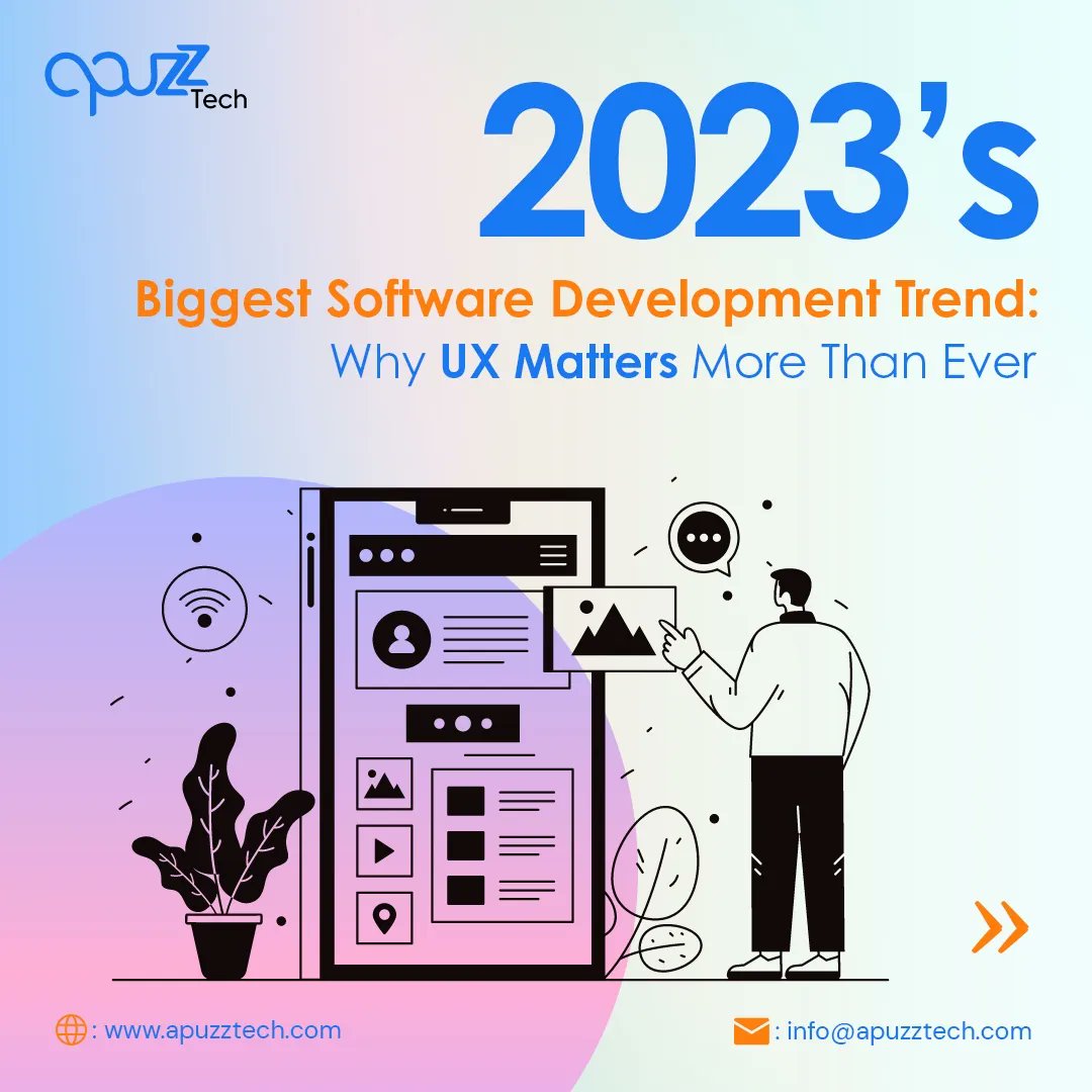 ApuzzTech's tweet image. Don't get left behind in 2023 - make sure your software is built with user experience in mind!

Apuzztech is here to help you stay ahead of the game with our expertise in UX design.

#UXdesign #apuzztech #userexperience #softwaretrends #digitaltransformation #appdevelopment #usa