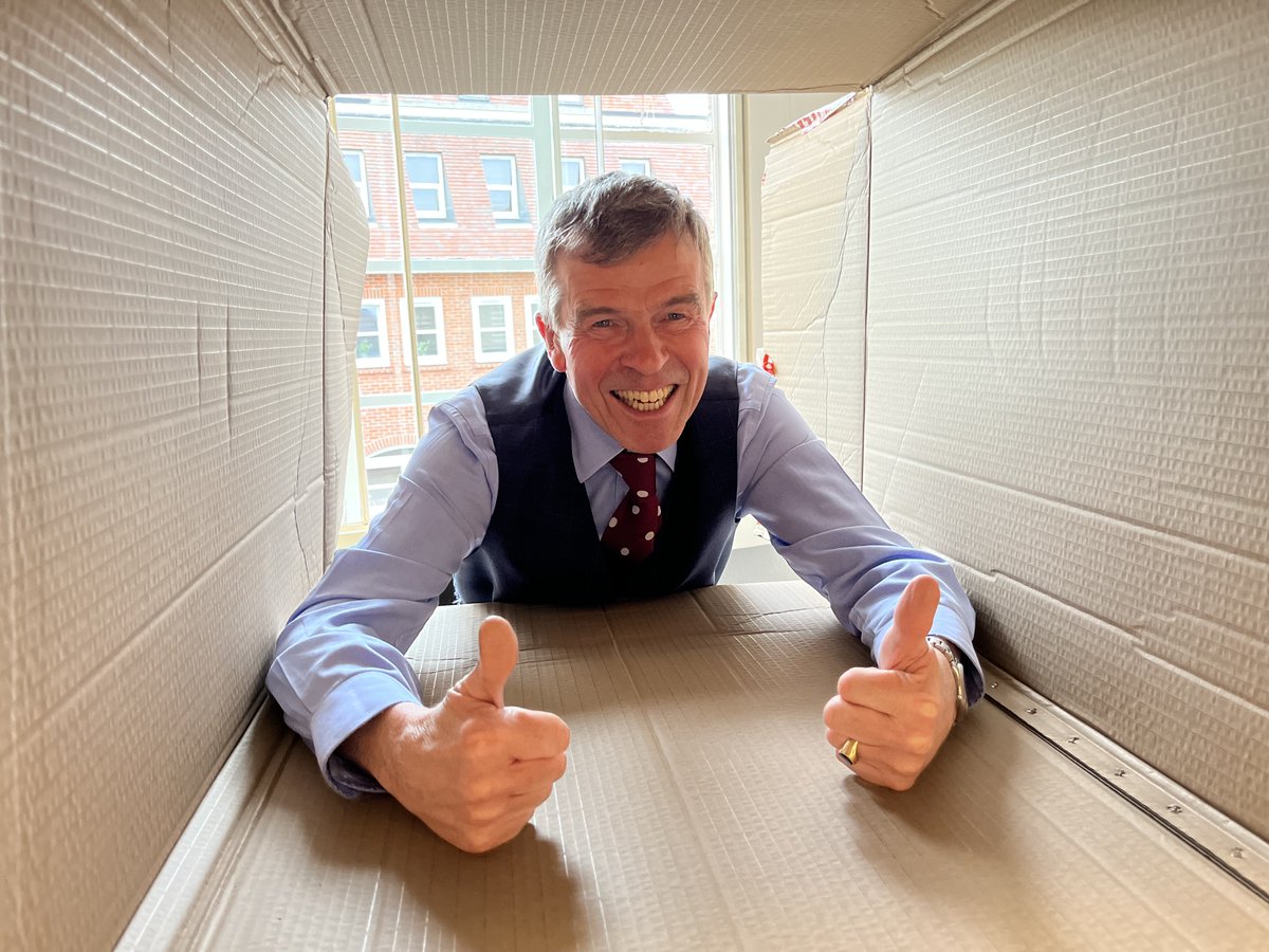 Here's 'The Boss' trying out his 'home' for size for the night of 22nd April when David will be sleeping out in Castle Park, Colchester in an attempt to raise £1000 for 3 vital charities - donate now at ow.ly/fHm850NmKyV
