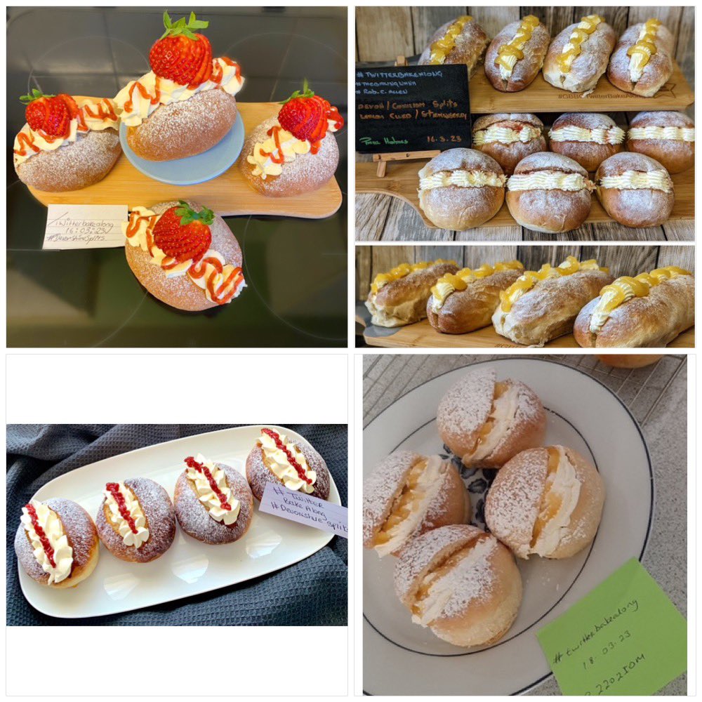 Rob_C_Allen's tweet photo. Last week’s bakes, from our #DevonshireSplits challenge. Lots of tasty treats, perfect for an Afternoon Tea. #TwitterBakeAlong https://t.co/qi5tlWzoYU