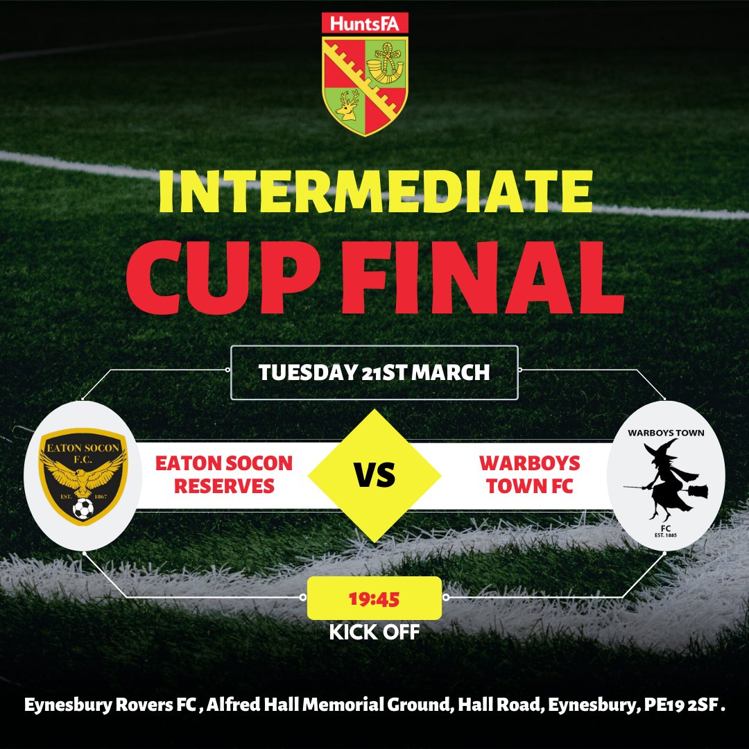Huntingdonshire FA (@huntsfa) on Twitter photo 1 Day to go!! Admission is £5 for Adults, Concessions £3 & u16s Free!! <a href="/WarboysTownFC/">Warboys Town FC</a> <a href="/EatonSoconRes/">Eaton Socon FC Reserves</a> <a href="/eatonsoconfc/">Eaton Socon FC</a> <a href="/EynesburyRovers/">Eynesbury Rovers FC Official</a> <a href="/PDFLUK/">Peterborough & District Football League</a> <a href="/CambsLeague/">Cambs County League</a> 1 Day to go!! Admission is £5 for Adults, Concessions £3 & u16s Free!! <a href="/WarboysTownFC/">Warboys Town FC</a> <a href="/EatonSoconRes/">Eaton Socon FC Reserves</a> <a href="/eatonsoconfc/">Eaton Socon FC</a> <a href="/EynesburyRovers/">Eynesbury Rovers FC Official</a> <a href="/PDFLUK/">Peterborough & District Football League</a> <a href="/CambsLeague/">Cambs County League</a>