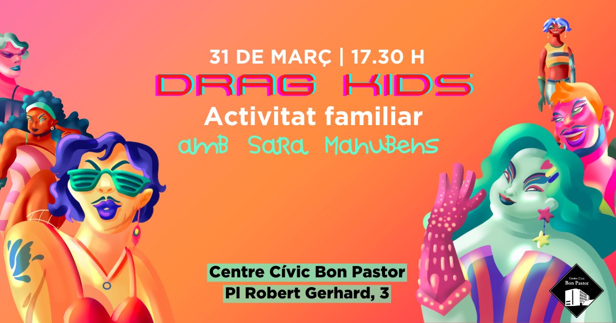 <a href="/culturaLaMarina/">Centres Cívics de La Marina</a> @ccbarodeviver <a href="/farinera/">CC Farinera del Clot</a> <a href="/centrecivicsafa/">CC Sagrada Família</a> <a href="/ccgolferichs/">Casa Golferichs</a> <a href="/ccalbareda/">Centre Cultural Albareda</a> @Matasiramis <a href="/canbaste/">Centre Cívic Can Basté</a> <a href="/CCUrgell/">CC Urgell - Compte inactiu</a> <a href="/CanFelipa/">CCCan Felipa</a> <a href="/NavasCC/">CC Navas</a> <a href="/CCCBorrell/">C.C.Cotxeres Borrell</a> <a href="/Can_Clariana/">Can Clariana</a> <a href="/VilaUrania/">Vil·la Urània</a> <a href="/CcivicsBCN/">Centres Cívics BCN</a> @IIBSantPau <a href="/JamSessionBCN/">Escuelas de Música Jam Session</a> <a href="/BcnDCultural/">Barcelona Districte Cultural</a> <a href="/teatrealdetall/">Teatre al detall</a> <a href="/BCNCiencia/">BCNCiència</a> @saphiewells <a href="/fotocanbaste/">Espai Fotogràfic Can Basté</a> <a href="/Bcn_NouBarris/">Districte de Nou Barris</a> <a href="/Integrasons/">Integrasons</a> <a href="/FerayDisidentes/">Fera y Las Disidentes</a> <a href="/JAMwebcat/">JAM</a> <a href="/CooperAccio/">CooperAcció</a> Al #BonPastor no us podeu perdre aquesta activitat per la canalla: Drag Kids!, un taller performance familiar. 🗝️ bit.ly/3n0jB7r  😍

A més! Preinscripcions als tallers de primavera! (inscripcions preferents per alumnes als tallers d'hivern)   ✏️bit.ly/3LsjZnz
