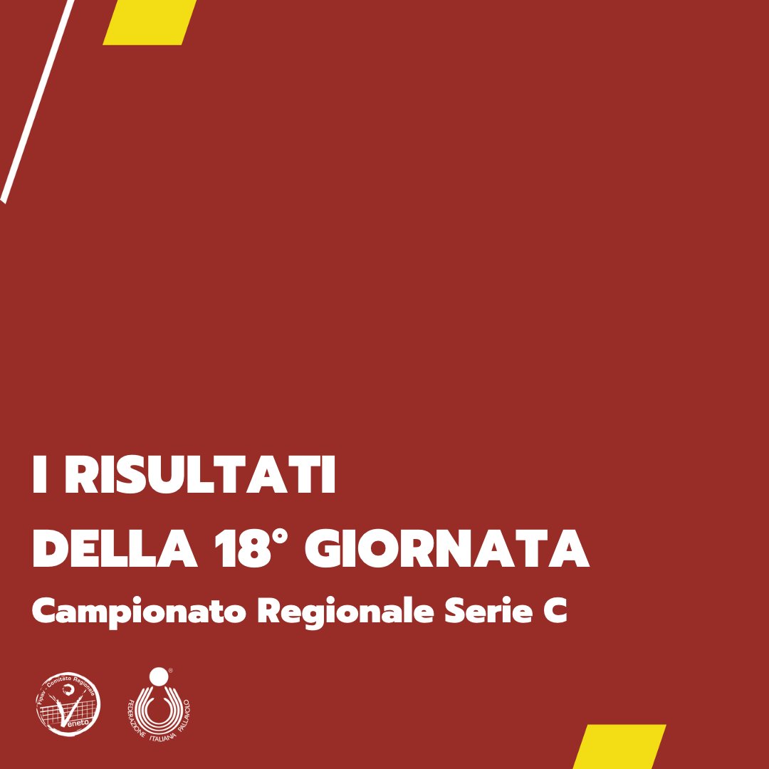 Campionato Regionale Serie C Maschile e Femminile: i risultati della 18° giornata 👉🏻 bit.ly/3TsoYIA

#FipavVeneto