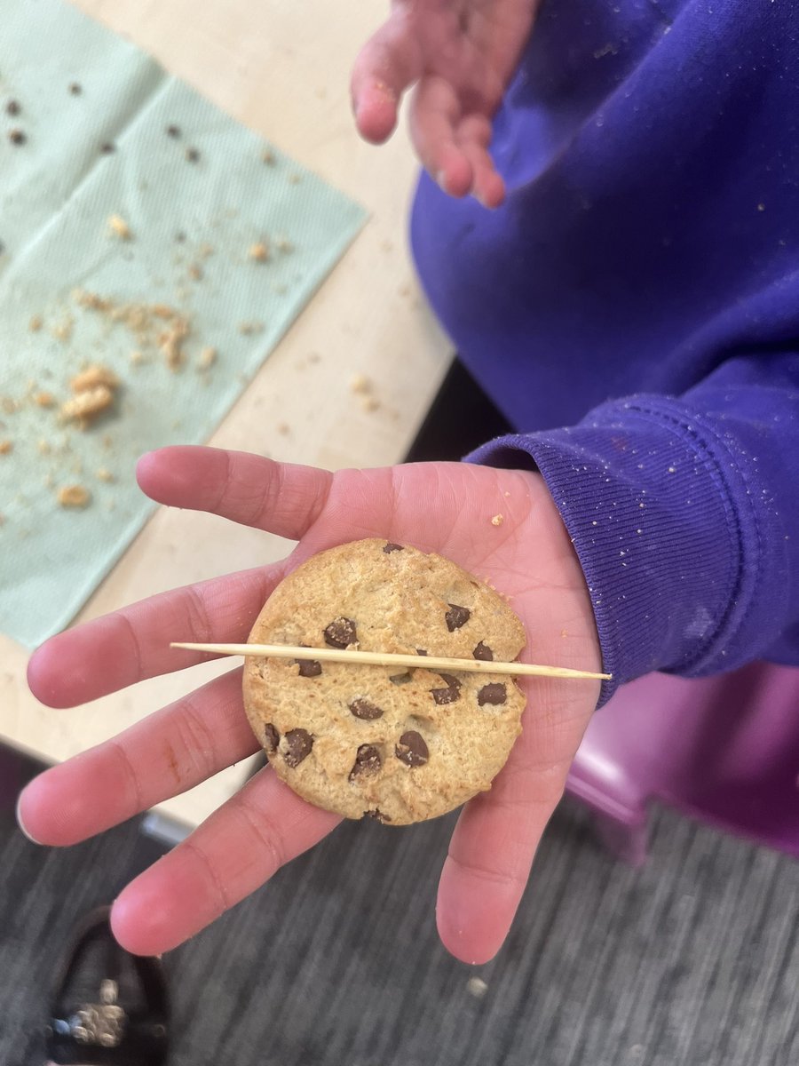 NatashaMrsSmith's tweet photo. Today we saw how difficult it was for Mary Anning to excavate her curiosities. We had to get the chocolate chips (fossils!) out of the cookie (the sand!) without breaking them. We saw how much resilience and perseverance Mary Anning must have had!  
No worksheets needed! 🙂 #ks1 https://t.co/d5ySDmE0xx