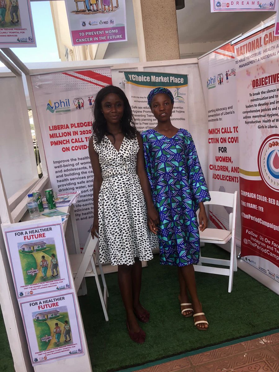 #CHWSymposium23 begins today at the Ministerial complex in Congo Town Monrovia , Tenizee and Giftee are two young people from <a href="/philiberia/">PHIL</a> Youth Choice Initiative program taking charge of our information booth