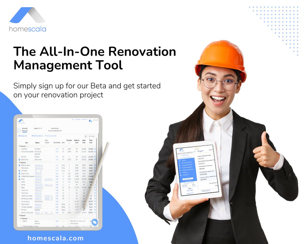 home_scala's tweet image. 🚀🏡 Get ahead of the game with our beta launch! Sign up now and manage your renovation like a pro.
👉homescala.com
#RenovationManagement #BetaLaunch #HomeRenovation