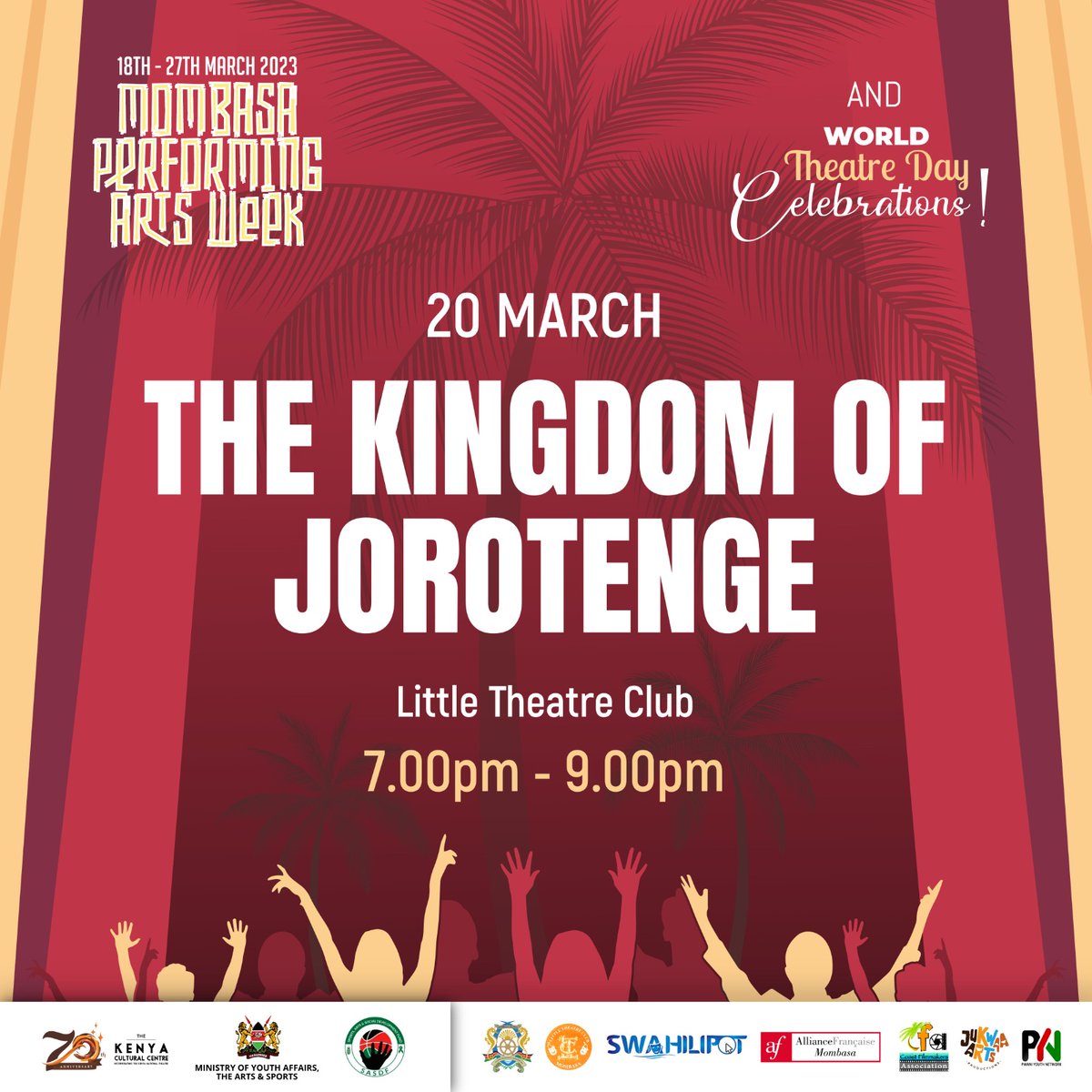 CultureCentreKE's tweet photo. The Little Theatre Club Creative Academy are staging a fictional folklore performance set in the pre independence time “The Kingdom of Jorotenge" as part of the performing arts week in Mombasa.
Join us for an exciting experience!
#performingartsweek
#TwendeTheatre https://t.co/iVmLLikZde