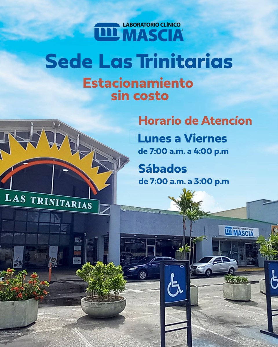 C.C. Las Trinitarias (@ccltrinitarias) on Twitter photo ¡Tu laboratorio de confianza y tradición en #LasTrini! <a href="/MasciaLab/">Laboratorio Mascia</a> 📍Galería sur, ala externa, al lado de tiendas Montana. ¡Tu laboratorio de confianza y tradición en #LasTrini! <a href="/MasciaLab/">Laboratorio Mascia</a> 📍Galería sur, ala externa, al lado de tiendas Montana.