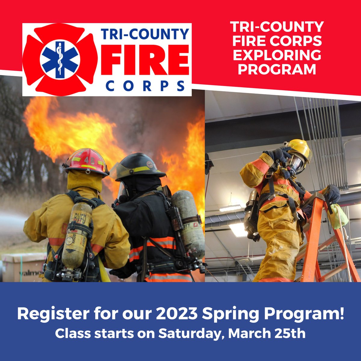 We still have a few spots left for our 2023 Spring Class! This is a great opportunity for students to discover a career in the fire service through exploring. Class begins on Saturday, March 25th and the cost for the program is $50/student.

scoutingevent.com/326-TCFCS23
