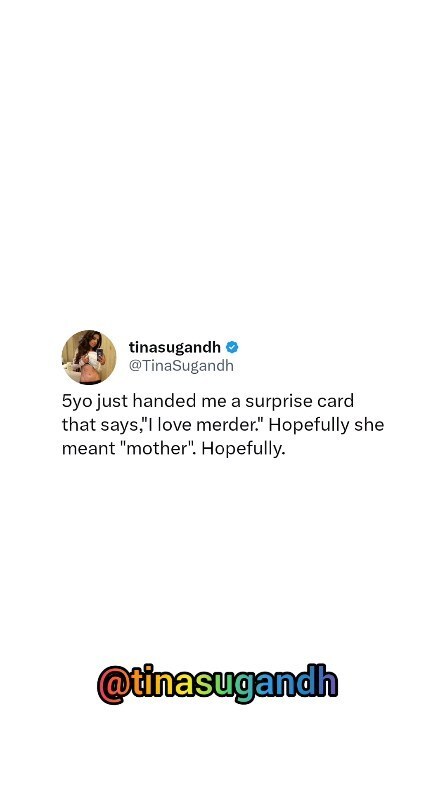 This was a random card...wonder what my Mother's Day card will read this year.🥶
.
.
.
. 
.
#momreel #kidssaythedarndestthings #kidsarefunny #spellingmistake #funnykids #funnykidsvideo #reelmom #funnytoddler #funnytoddlers #toddlerreels #imomsohard #m… instagr.am/reel/CqA7BS3Du…