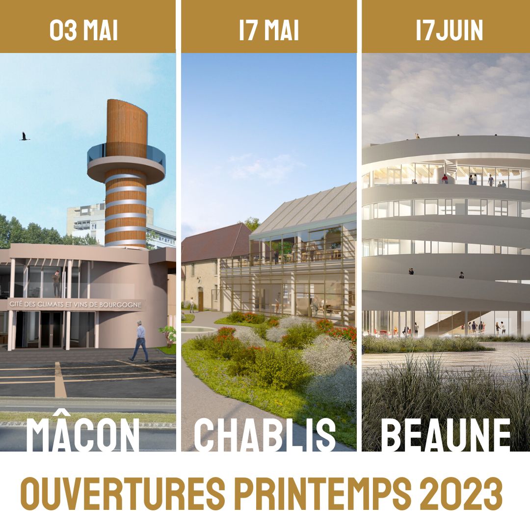Les dates d'ouvertures de La Cité des Climats et vins de Bourgogne sont officielles ! 👇

#CitéClimatsVins #VinsBourgogne #Chablis #Beaune #Mâcon #Bourgogne #Ouverture