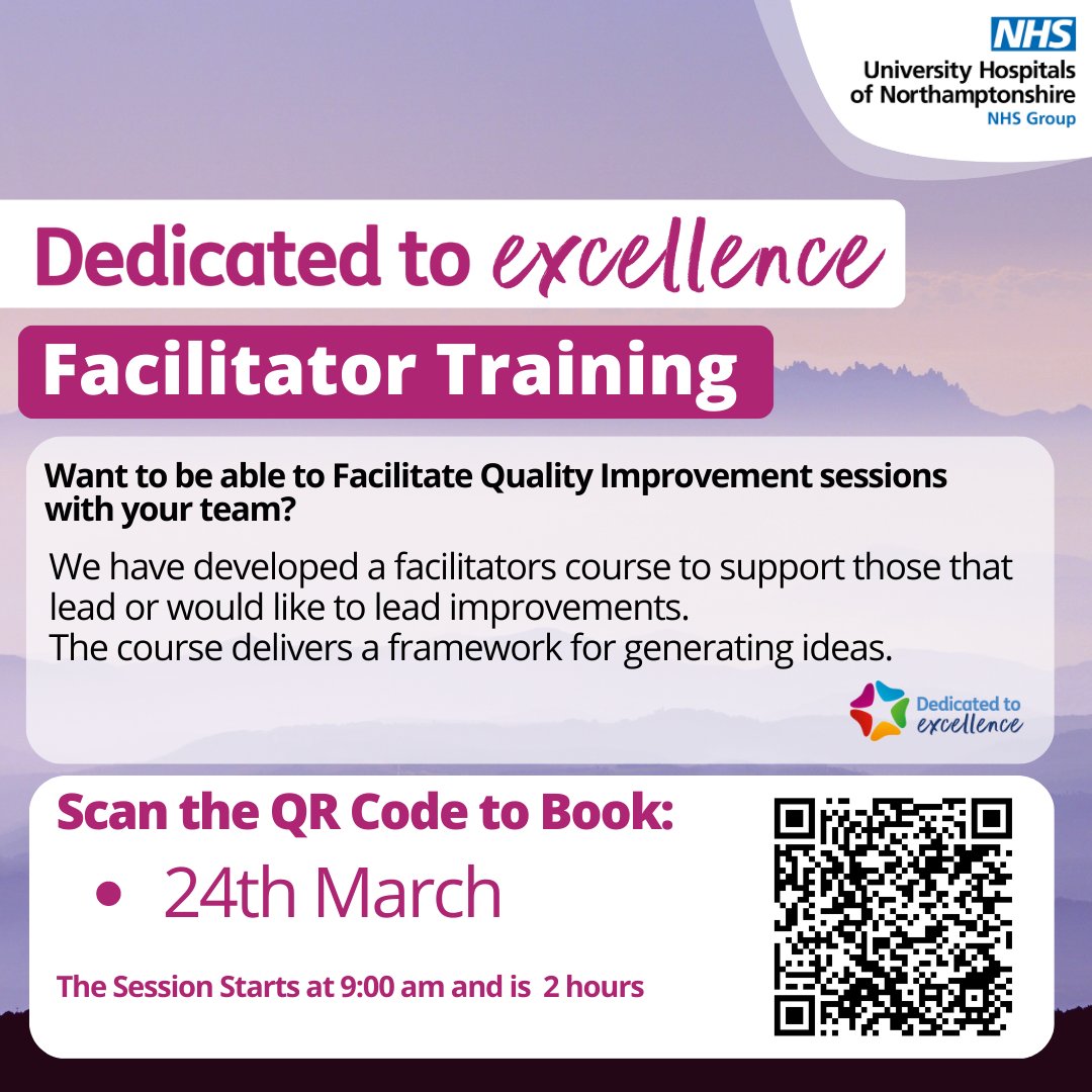 We still have spaces left on our Facilitators training this week! If your wanting to start facilitating Quality improvement Discussions with your team please come along. You can register here: eventbrite.co.uk/e/dedicated-to…