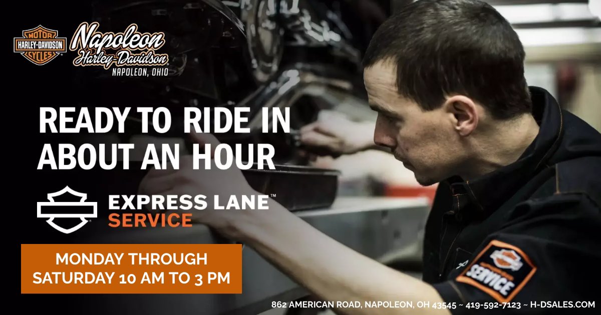 NapoleonHD's tweet photo. Express lane at Napoleon H-D! https://t.co/iS9PJOS4pS