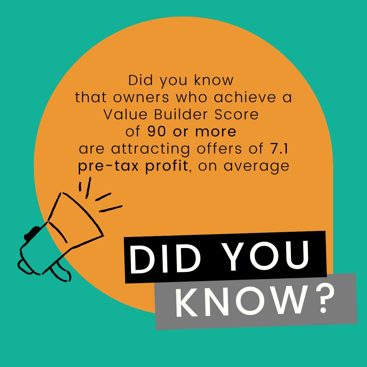 ETS_Corporate's tweet photo. Do you know that business owners who achieve a Value Builder Score of 90 or more are attracting offers of 7.1 pre-tax profit, on average?
Get your Value Builder Score today: https://t.co/18TxyUihfQ

#businessvaluation #sellcompany #sellbusiness #exitstrategy https://t.co/mvGJCgoPsp
